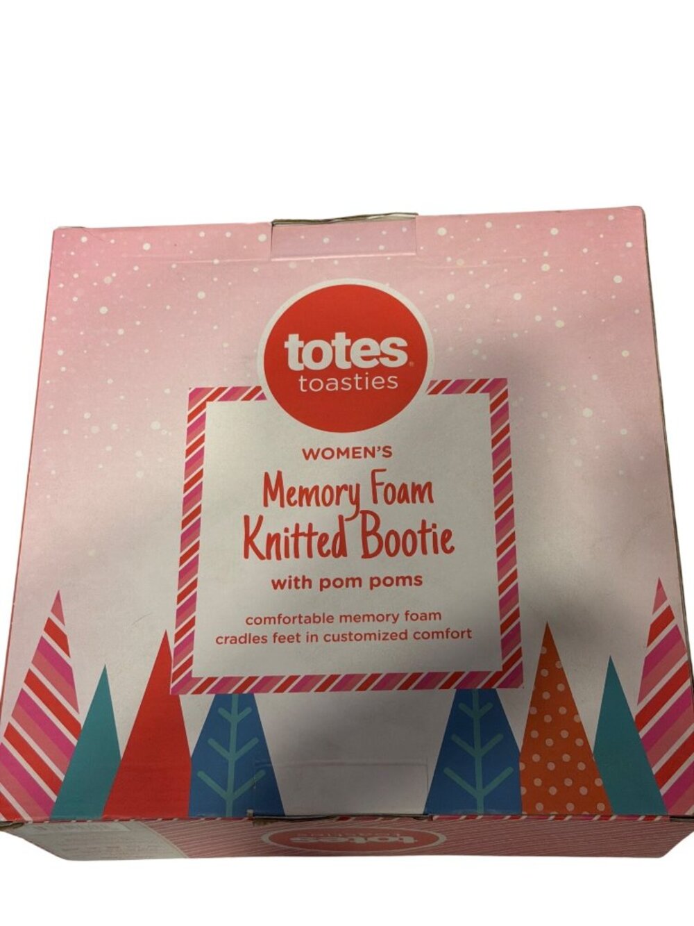 Totes Toasties Womens Memory Foam Knitted Bootie With Pom Poms Size 8-9 - Picture 2 of 4